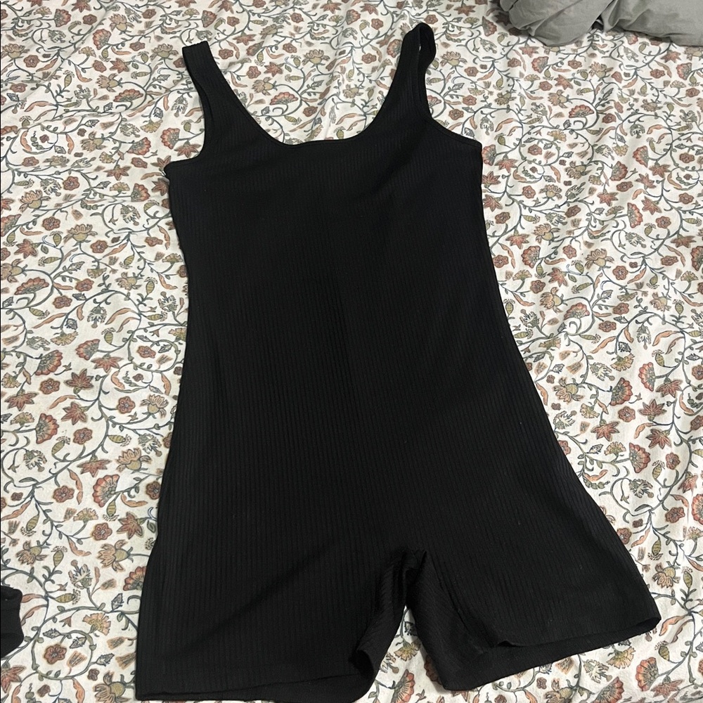 SHEIN Black Ribbed Jumpsuit